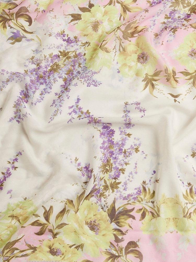 River Island Orange Floral Print Scarf - Image 4 of 4