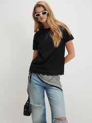 River Island Black Short Sleeve Embroidered T-Shirt - Image 2 of 4