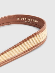 River Island Raffia Faux Leather Trim Belt - Image 4 of 4