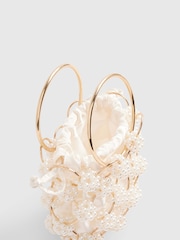 River Island Cream Pearl Metal Handle Clutch Bag - Image 5 of 6