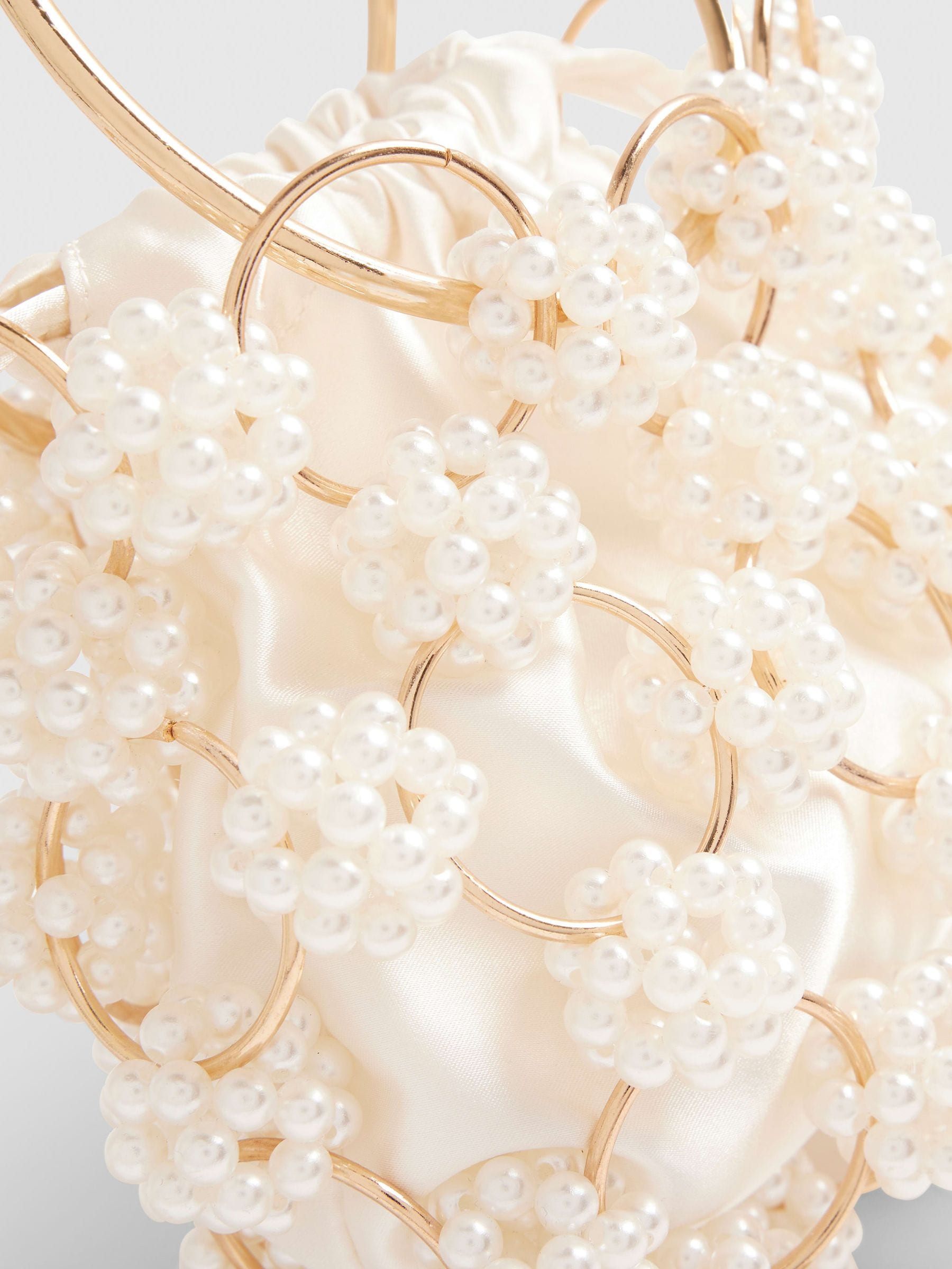 Buy River Island Cream Pearl Metal Handle Clutch Bag from Next USA