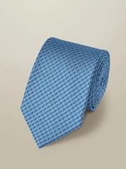 Charles Tyrwhitt Sky Blue Stone Medallion Silk Tie - Image 2 of 3