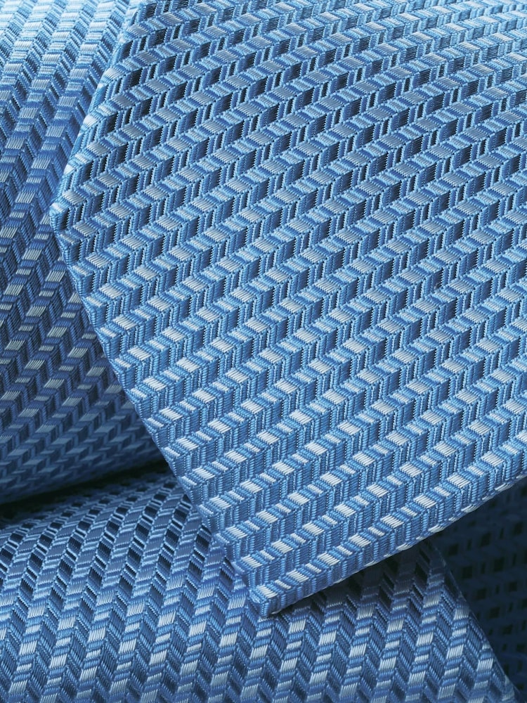 Charles Tyrwhitt Sky Blue Stone Medallion Silk Tie - Image 3 of 3