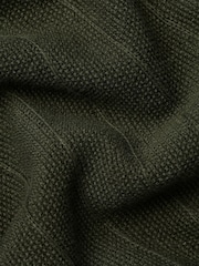 Charles Tyrwhitt Olive Green Cotton Stripe Knit Polo Shirt - Image 7 of 7