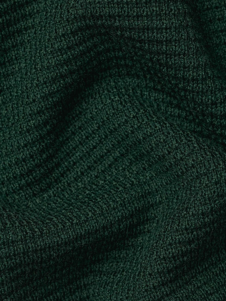 Charles Tyrwhitt Forest Green Pure Merino Quarter Zip Jumper - Image 5 of 5 Charles Tyrwhitt Forest Green Pure Merino Quarter Zip Jumper - Image 5 of 5