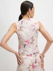 River Island Gilet en mélange de lin à imprimé fleuri sans manches avec ourlet festonné - Image 2 de 4