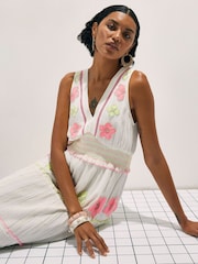 River Island Cream Sleeveless Floral Embellished Maxi Dress - Image 2 of 4