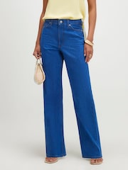 River Island Blue High Rise Relaxed Straight Leg Jeans - Image 1 of 4
