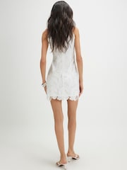 River Island White Sleeveless Cutwork Mini Dress - Image 4 of 4