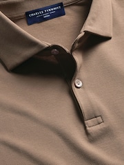 Braun - Charles Tyrwhitt Langarm-Polo-Shirt aus Baumwoll-Stretch-Smart-Piqué - Bild 4 von 5