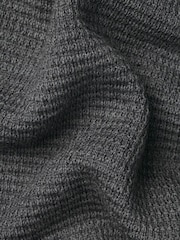 Charles Tyrwhitt 纯美利奴羊毛质感拉链领套头毛衣 - 5的图像5｝