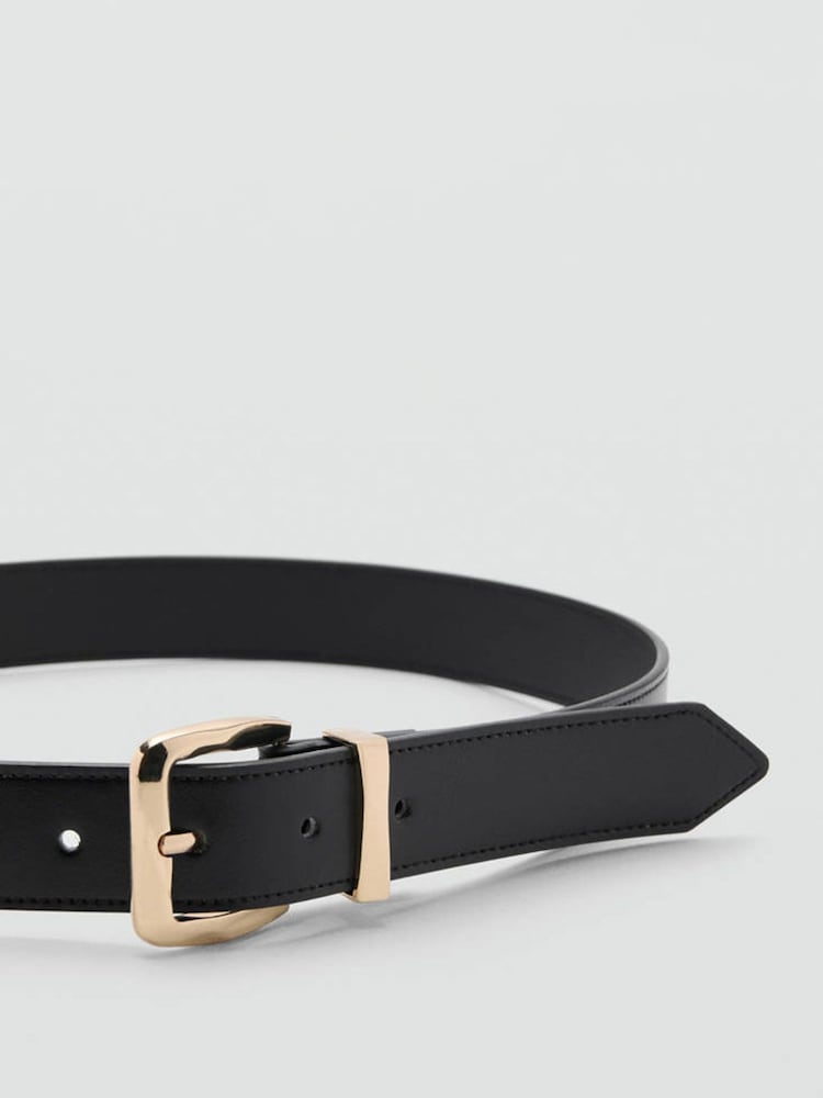 Mango Black Gold Pu Buckle Belt - Image 2 of 4 Mango Black Gold Pu Buckle Belt - Image 2 of 4