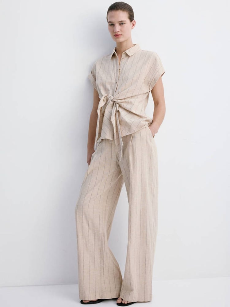 Mango Brown Knot Front Shirt - Image 1 of 7