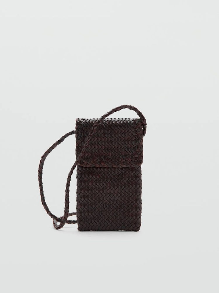 Mango Brown Leather Small Cross Body Bag - Image 1 of 2