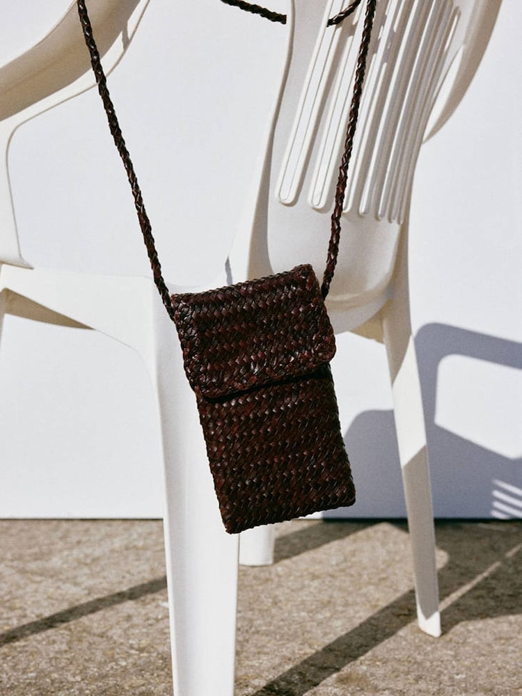 Mango Brown Leather Small Cross Body Bag - Image 4 of 4