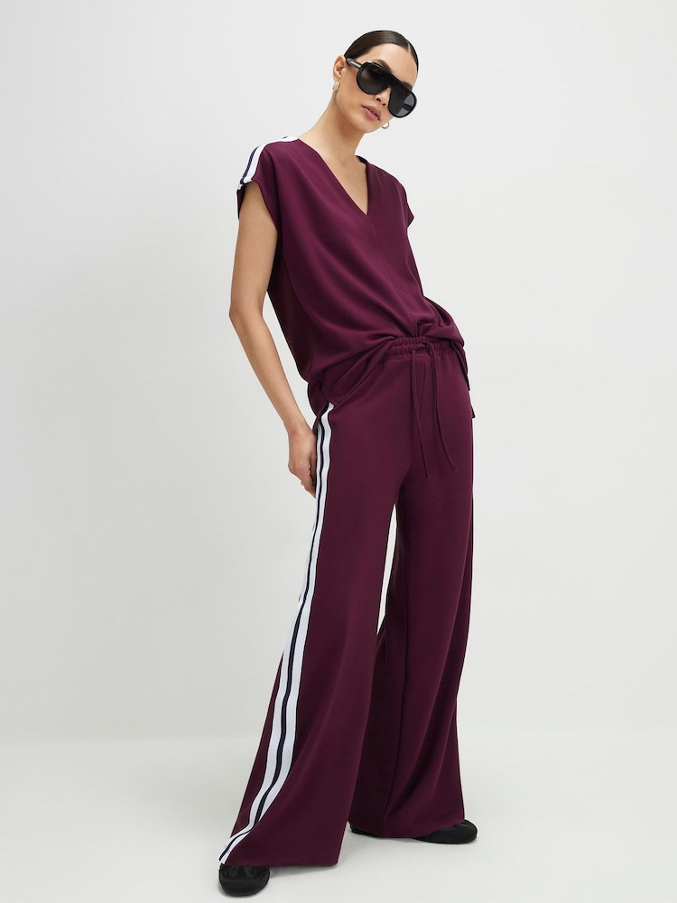 River Island Red Premium Side Stripe Joggers - Image 1 of 4 River Island Red Premium Side Stripe Joggers - Image 1 of 4