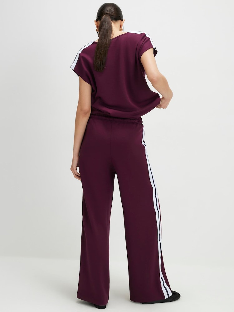 River Island Red Premium Side Stripe Joggers - Image 2 of 4 River Island Red Premium Side Stripe Joggers - Image 2 of 4