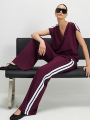 River Island Red Premium Side Stripe Joggers - Image 4 of 4