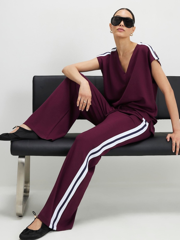 River Island Red Premium Side Stripe Joggers - Image 4 of 4 River Island Red Premium Side Stripe Joggers - Image 4 of 4