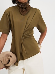 River Island Short Sleeve Pleated T-Shirt - 4的图像4｝