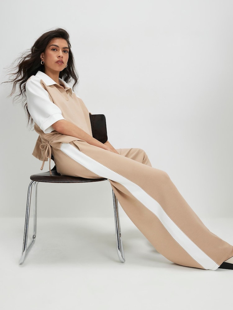 River Island 高级撞色阔腿裤 - 3的图像1｝