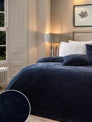 Soiree Blue Lucie Faux Fur Bedspread - Image 1 of 3
