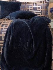 Soiree Blue Lucie Faux Fur Bedspread - Image 3 of 3