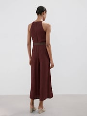 Mango Red Wide Leg Jumpsuit - Image 3 of 7