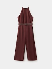 Mango Red Wide Leg Jumpsuit - Image 5 of 7
