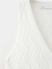Mango White Knit Sleeveless Top - Image 7 of 7