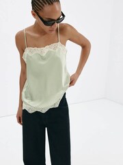 Mango Green Sain Lace Vest Camisole - Image 3 of 7