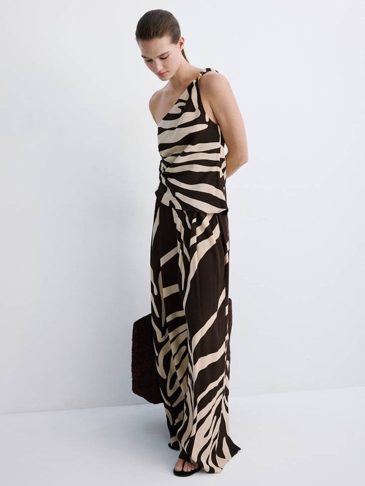 Mango Brown Printed Trousers - Image 1 of 7