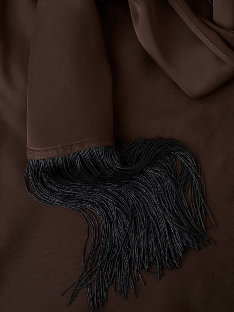 Mango Brown Cowl Neck Blouse - Image 6 of 6