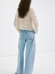 Mango Cream Crochet Boho Jacket - Image 3 of 8