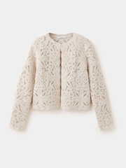 Mango Cream Crochet Boho Jacket - Image 6 of 8