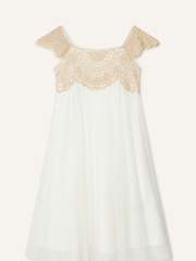 Monsoon Gold White Estella Embroidered Dress - Image 1 of 3