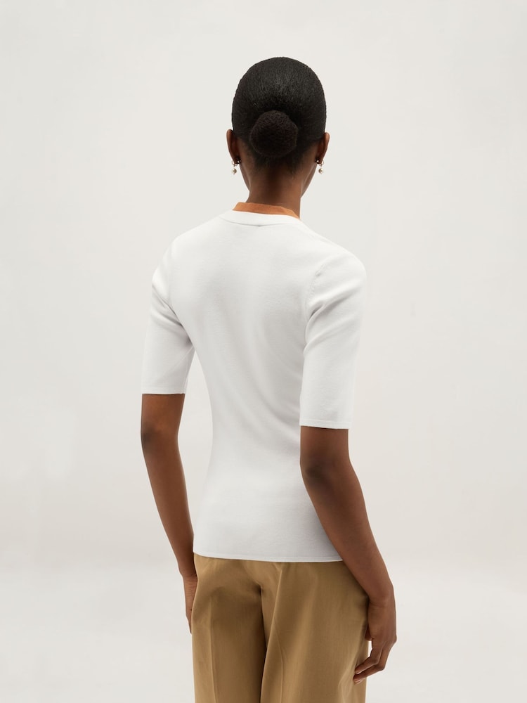 Hobbs White Scarlett Knitted Top - Image 2 of 6 Hobbs White Scarlett Knitted Top - Image 2 of 6