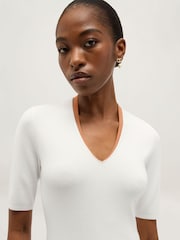 Hobbs White Scarlett Knitted Top - Image 3 of 6