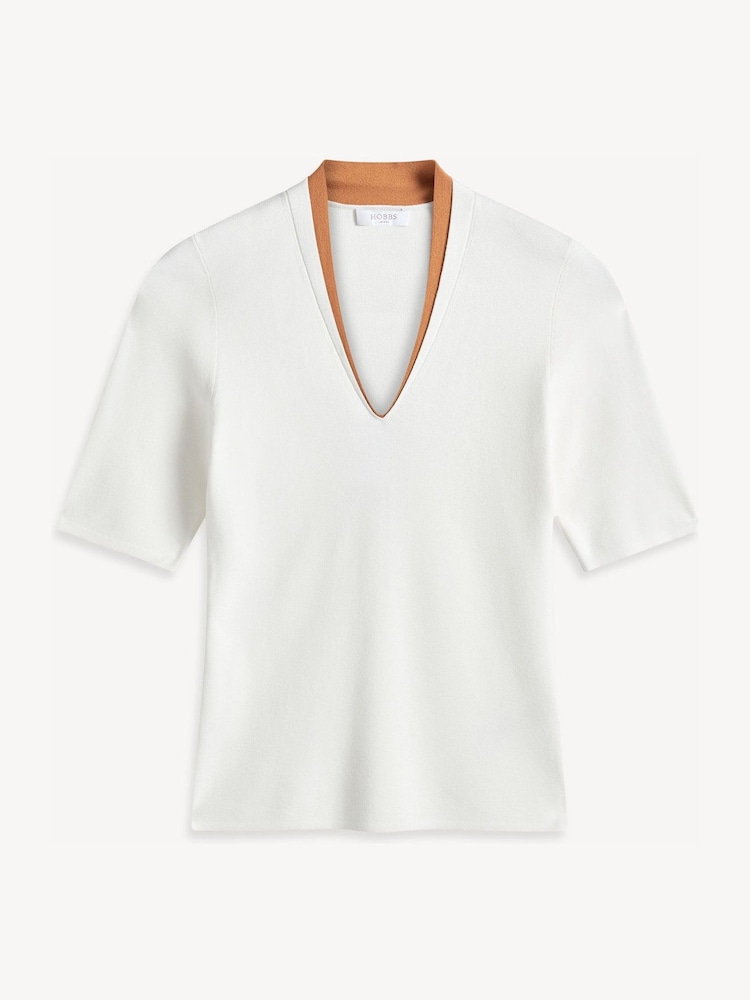 Hobbs White Scarlett Knitted Top - Image 6 of 6 Hobbs White Scarlett Knitted Top - Image 6 of 6