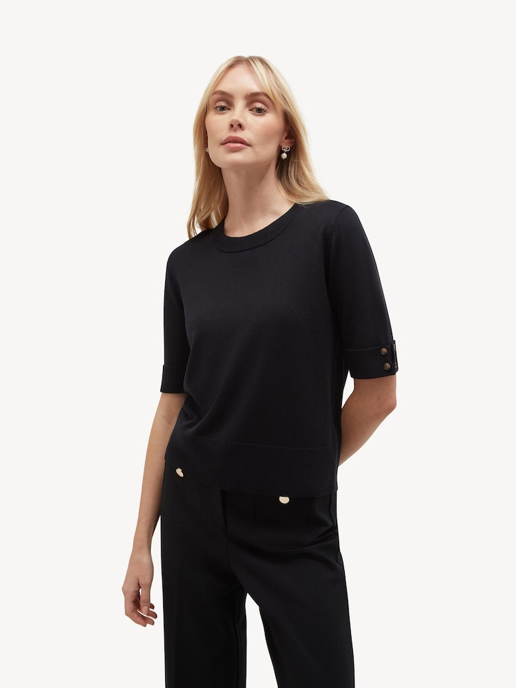 Hobbs Blue Leanne Knitted Top - Image 1 of 4