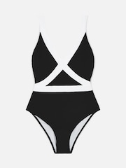 Accessorize Black Textured Shaping Swimsuit - Image 4 of 4