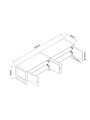 Dark Bronx Chevron Oak Effect Up to 80 inch Slim TV Unit - Image 4 of 10