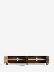 Dark Bronx Chevron Oak Effect Up to 80 inch Slim TV Unit - Image 6 of 10