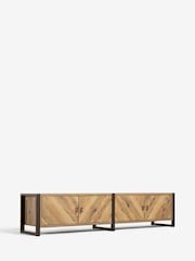 Dark Bronx Chevron Oak Effect Up to 80 inch Slim TV Unit - Image 7 of 10