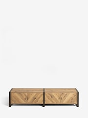 Dark Bronx Chevron Oak Effect Up to 80 inch Slim TV Unit - Image 8 of 10
