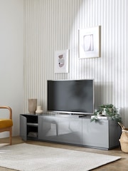 Grey Sloane Glass Collection Luxe Up to 80" TV Stand - Image 2 of 9