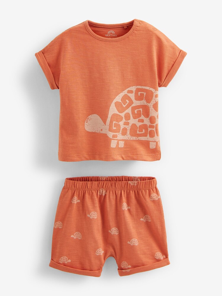 Green/Yellow Safari Baby T-Shirts And Shorts 6 Piece Set - Image 2 of 5