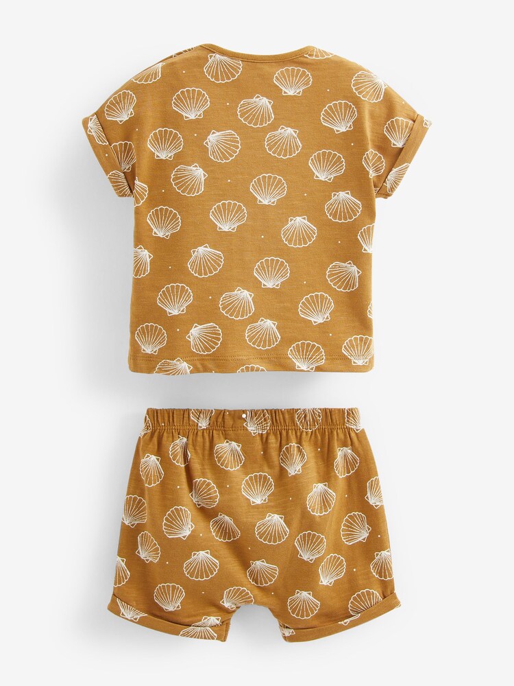 Green/Yellow Safari Baby T-Shirts And Shorts 6 Piece Set - Image 5 of 5
