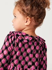 Blue Printed Velvet Dress (3mths-7yrs) - Image 3 of 5