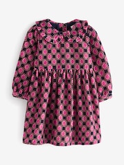 Blue Printed Velvet Dress (3mths-7yrs) - Image 4 of 5